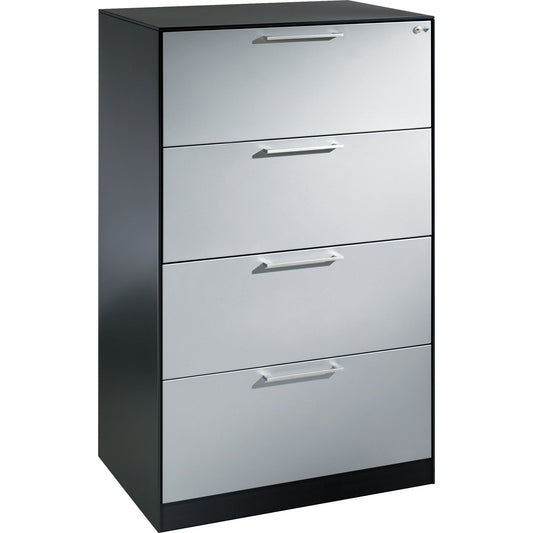 C+P Hängeregistraturschrank Asisto 800 x 1.298 x 600 mm (B x H x T) Stahl, lackiert Farbe der Front: lichtgrau Farbe des Korpus: schwarzgrau