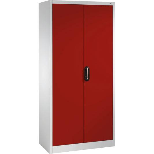 C+P Flügeltürenschrank Acurado 930 x 1.950 x 500 mm (B x H x T) 4 Fachböden Stahl Farbe der Front: rubinrot Farbe des Korpus: lichtgrau