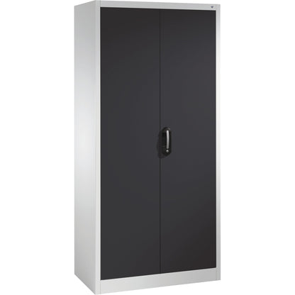 C+P Flügeltürenschrank Acurado 930 x 1.950 x 500 mm (B x H x T) 4 Fachböden Stahl Farbe der Front: schwarzgrau Farbe des Korpus: lichtgrau