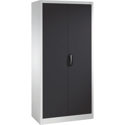 C+P Flügeltürenschrank Acurado 930 x 1.950 x 500 mm (B x H x T) 4 Fachböden Stahl Farbe der Front: schwarzgrau Farbe des Korpus: lichtgrau