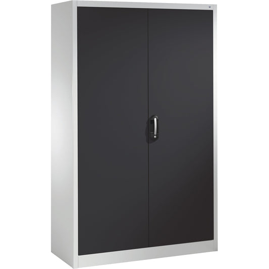 C+P Flügeltürenschrank Acurado 1.200 x 1.950 x 500 mm (B x H x T) 4 Fachböden Stahl Farbe der Front: schwarzgrau Farbe des Korpus: lichtgrau