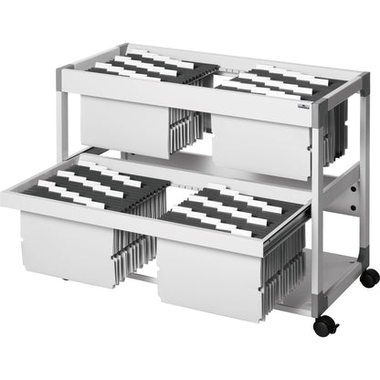 DURABLE Hängemappenwagen SYSTEM FILE TROLLEY 200 MULTI DUO 89,7 x 71,5 x 43,2 cm (B x H x T) Metall, Stahl (epoxidharzbeschichtet), Holz (melaminbeschichtet), Polyamid, Polypropylen grau