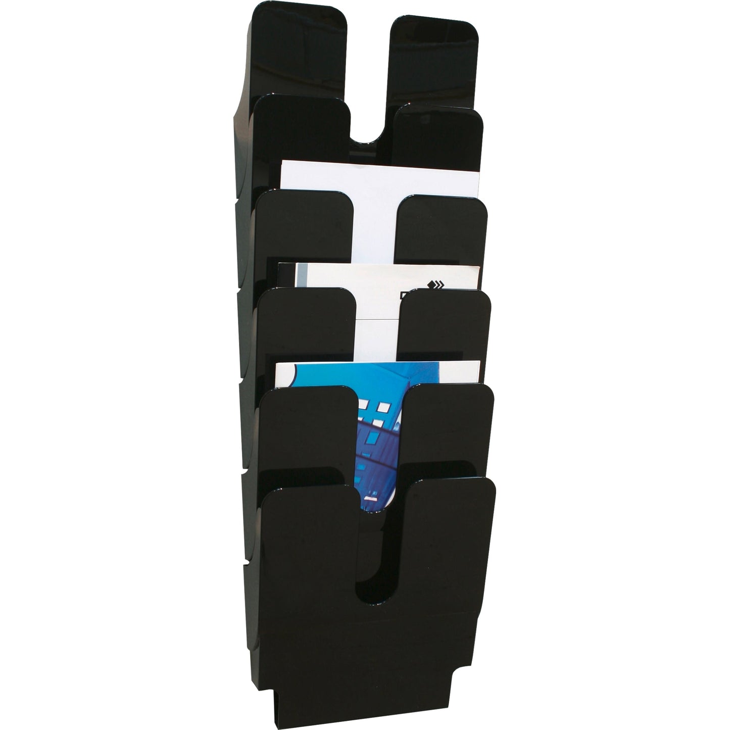 DURABLE Prospekthalter FLEXIPLUS 6 24,7 x 108 x 10 cm (B x H x T) DIN A4 Polystyrol schwarz 6 Fächer