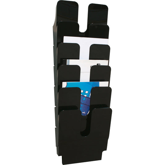 DURABLE Prospekthalter FLEXIPLUS 6 24,7 x 108 x 10 cm (B x H x T) DIN A4 Polystyrol schwarz 6 Fächer