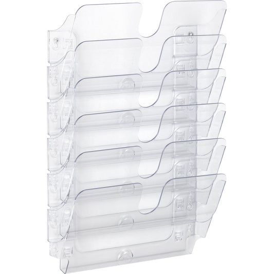 DURABLE Prospekthalter FLEXIPLUS 6 34 x 75 x 10 cm (B x H x T) DIN A4 quer Polystyrol transparent 6 Fächer
