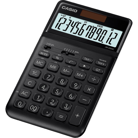 CASIO® Tischrechner JW-200SC 109 x 11 x 184 mm (B x H x T) Batterie, Solar-Energie schwarz