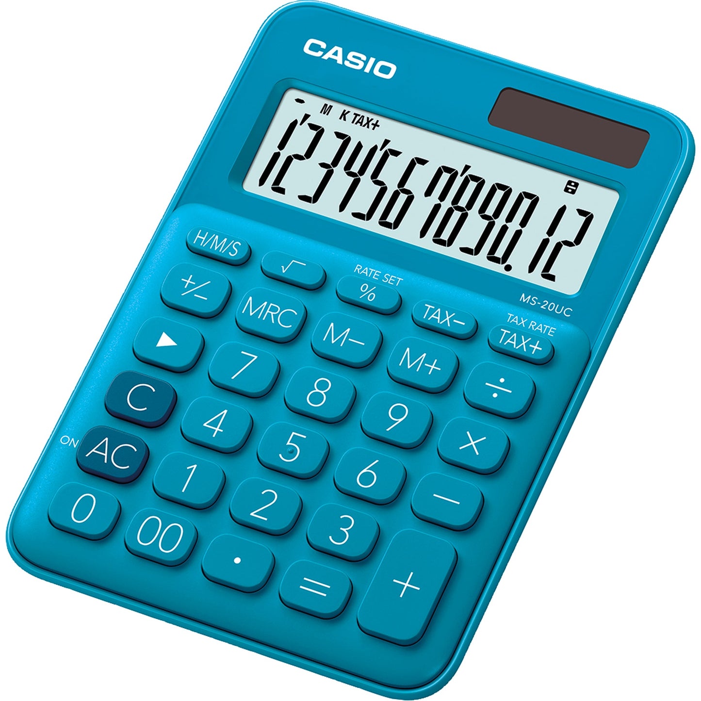 CASIO® Tischrechner MS-20UC 105 x 23 x 149,5 mm (B x H x T) Batterie, Solar-Energie blau