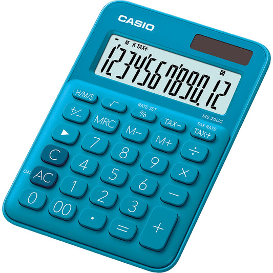 CASIO® Tischrechner MS-20UC 105 x 23 x 149,5 mm (B x H x T) Batterie, Solar-Energie blau