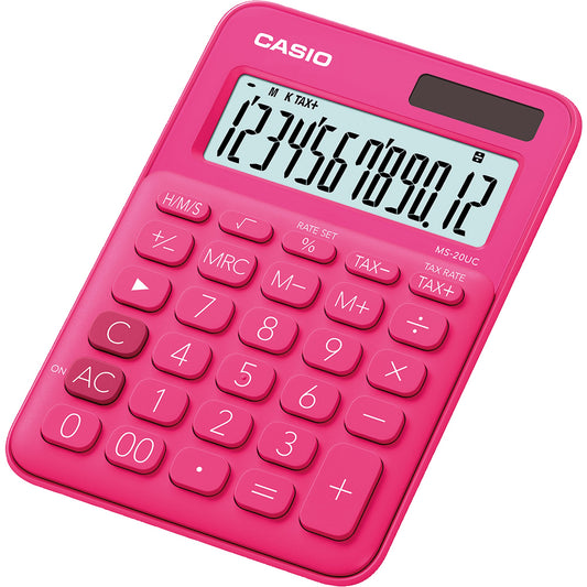 CASIO® Tischrechner MS-20UC 105 x 23 x 149,5 mm (B x H x T) Batterie, Solar-Energie rot