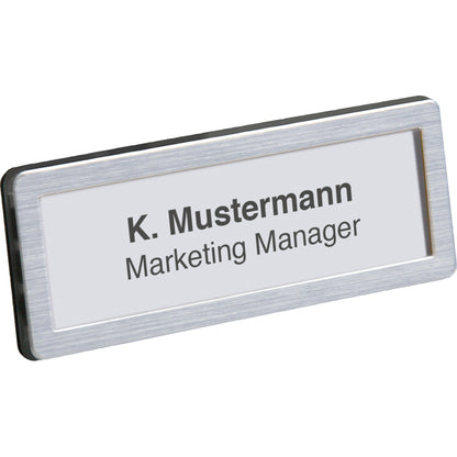 UNISTO Namensschild Top S5 66 x 26 mm (B x H) inkl. A4 Etikettenbogen Sicherheitsnadel, Clip 10 St./Pack.