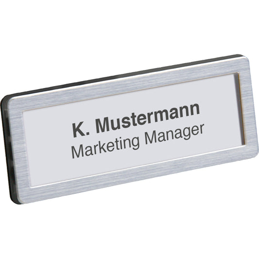 UNISTO Namensschild Top S5 66 x 26 mm (B x H) inkl. A4 Etikettenbogen Sicherheitsnadel, Clip 10 St./Pack.