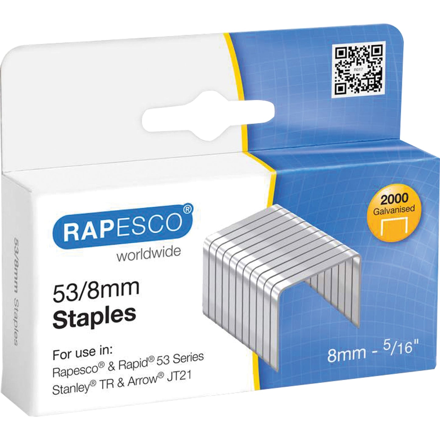 RAPESCO Heftklammer 53/8 Rapesco® 53 Series, Rapid® 53 Series, Stanley® TR, Arrow® JT21 2.000 St./Pack.