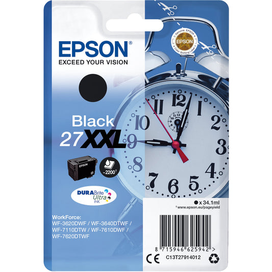 Epson Tintenpatrone Originalzubehör 27XXL ca. 2.200 Seiten schwarz 34,1ml