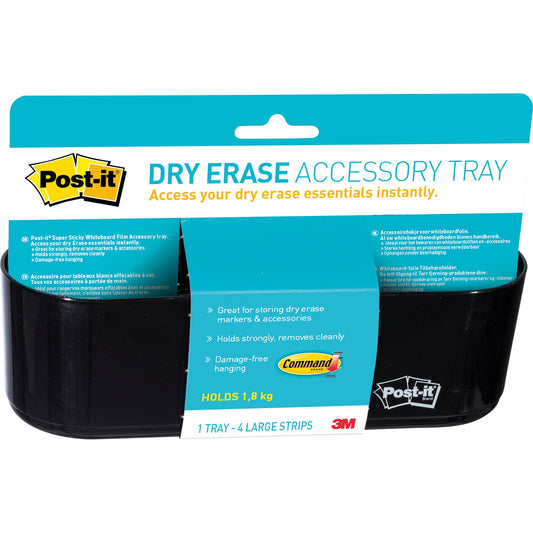 Post-it® Tafelschreiberhalter Dry Erase inkl. 4 CommandT Klebestreifen schwarz