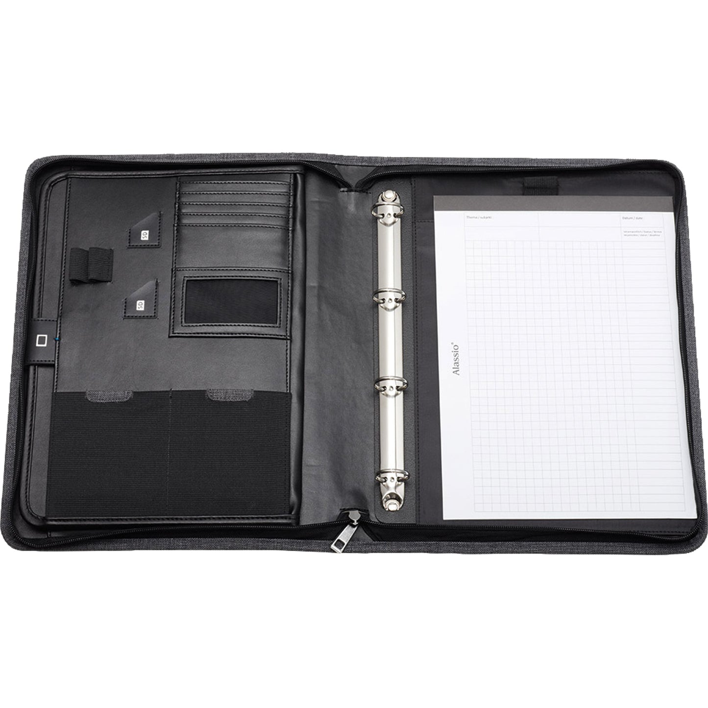 Alassio® Schreibmappe LAZIO 28,5 x 36 x 5 cm (B x H x T) Polyester grau