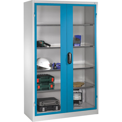 C+P Werkzeugschrank Serie 89 1.200 x 1.950 x 400 mm (B x H x T) Stahl, lackiert Farbe der Front: lichtblau Farbe des Korpus: lichtgrau