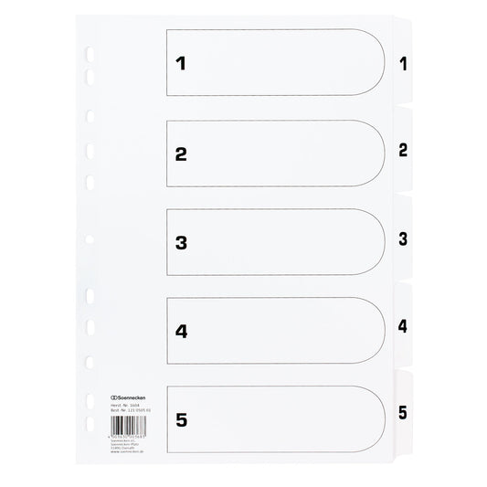 Soennecken Zahlenregister DIN A4 170g/m² 1-5 Karton weiß