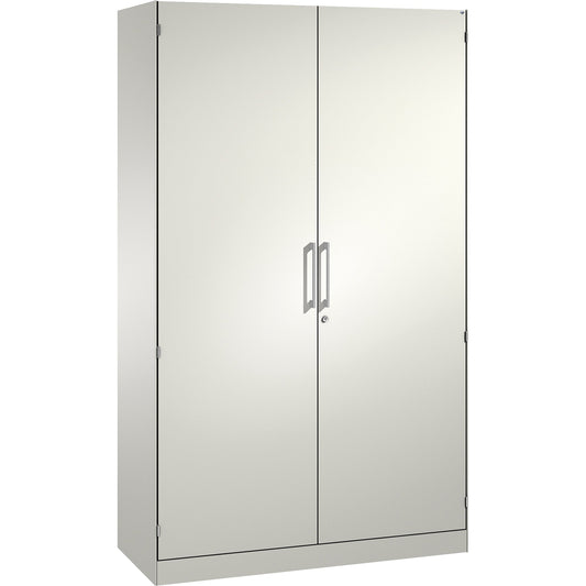 C+P Flügeltürenschrank Asisto 1.200 x 1.980 x 435 mm (B x H x T) 4 Fachböden Stahl Farbe der Front: verkehrsweiß Farbe des Korpus: verkehrsweiß