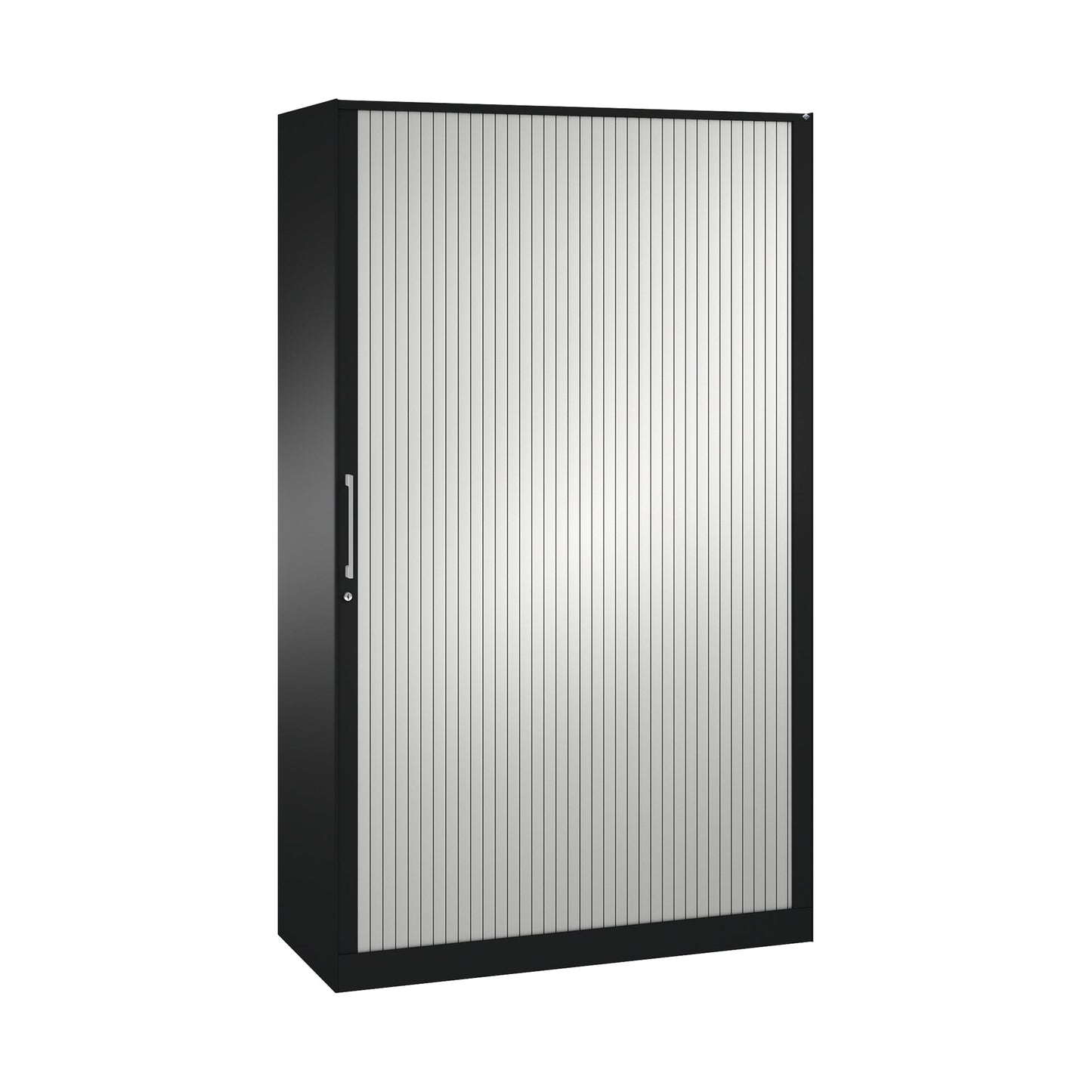 C+P Rollladenschrank Asisto 1.200 x 1.980 x 435 mm (B x H x T) 4 Fachböden lichtgrau schwarzgrau