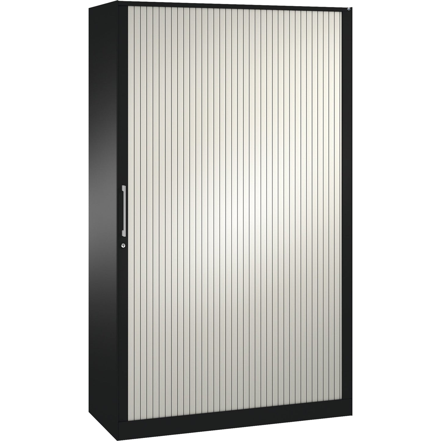 C+P Rollladenschrank Asisto 1.200 x 1.980 x 435 mm (B x H x T) 4 Fachböden verkehrsweiß schwarzgrau