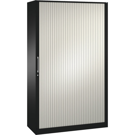 C+P Rollladenschrank Asisto 1.200 x 1.980 x 435 mm (B x H x T) 4 Fachböden verkehrsweiß schwarzgrau