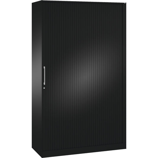 C+P Rollladenschrank Asisto 1.200 x 1.980 x 435 mm (B x H x T) 4 Fachböden schwarzgrau schwarzgrau