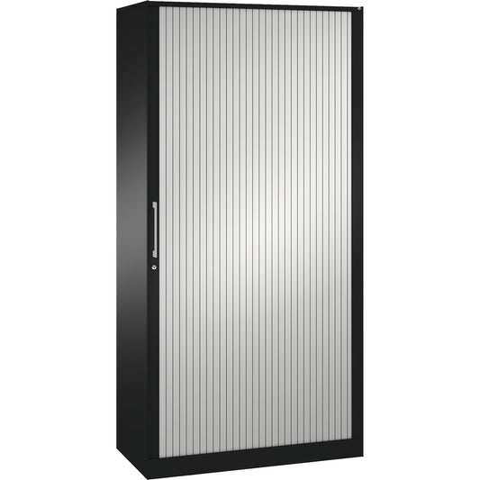 C+P Rollladenschrank Asisto 1.000 x 1.980 x 435 mm (B x H x T) 4 Fachböden lichtgrau schwarzgrau