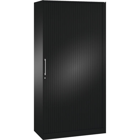 C+P Rollladenschrank Asisto 1.000 x 1.980 x 435 mm (B x H x T) 4 Fachböden schwarzgrau schwarzgrau