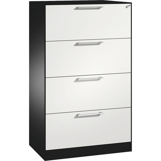 C+P Hängeregistraturschrank Asisto 800 x 1.298 x 435 mm (B x H x T) Stahl, lackiert Farbe der Front: verkehrsweiß Farbe des Korpus: schwarzgrau