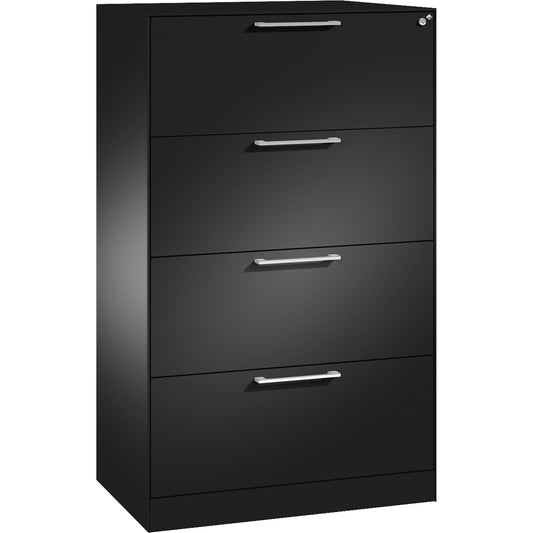 C+P Hängeregistraturschrank Asisto 800 x 1.298 x 435 mm (B x H x T) Stahl, lackiert Farbe der Front: schwarzgrau Farbe des Korpus: schwarzgrau
