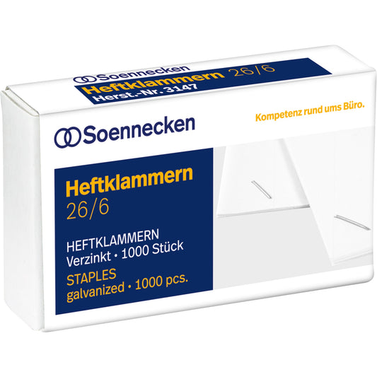 Soennecken Heftklammer 26/6 1.000 St./Pack.