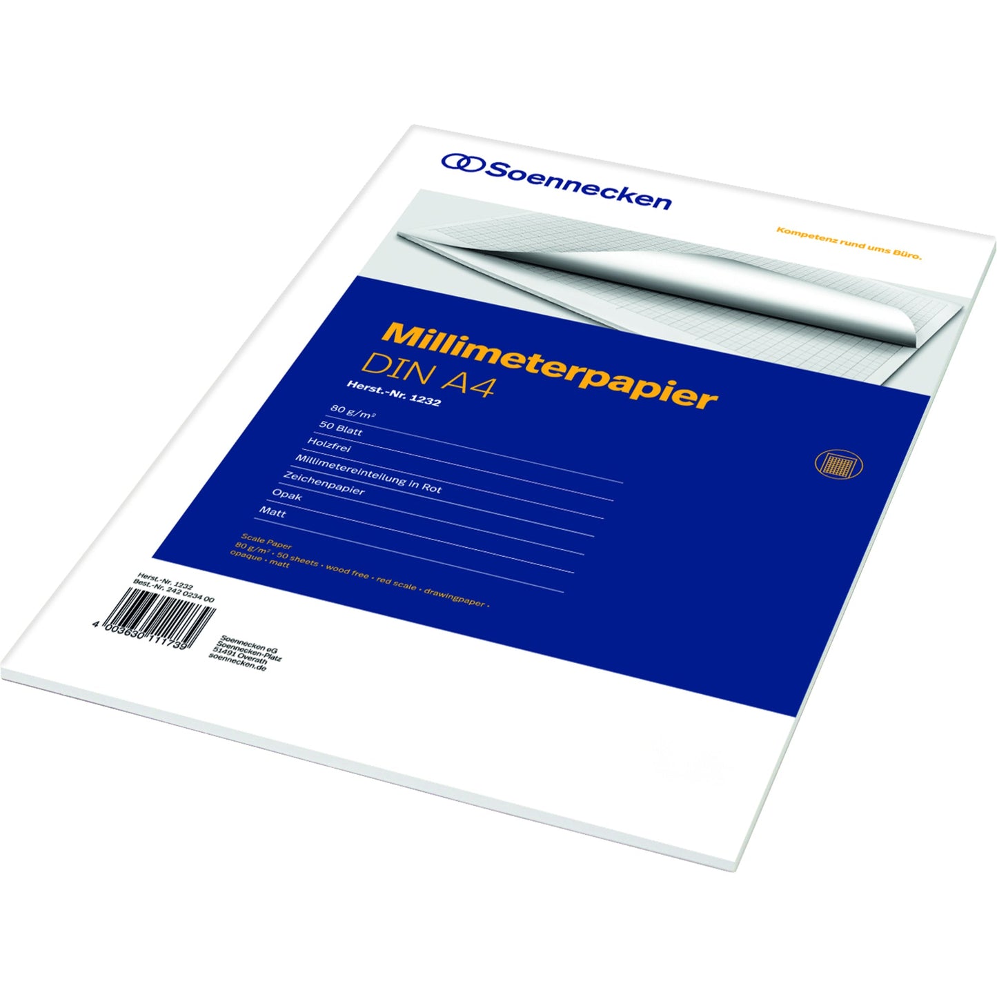 Soennecken Millimeterpapierblock DIN A4 80g/m² 50 Bl.