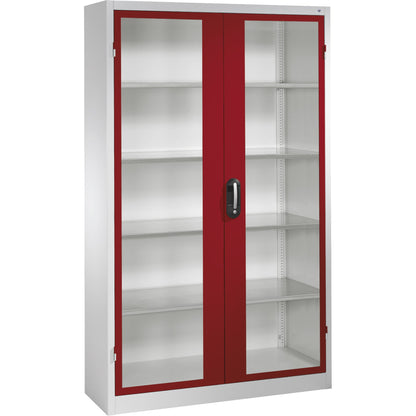 C+P Werkzeugschrank Serie 89 1.200 x 1.950 x 400 mm (B x H x T) Stahl, lackiert Farbe der Front: rubinrot Farbe des Korpus: lichtgrau