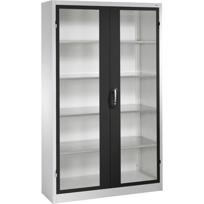 C+P Werkzeugschrank Serie 89 1.200 x 1.950 x 400 mm (B x H x T) Stahl, lackiert Farbe der Front: schwarzgrau Farbe des Korpus: lichtgrau