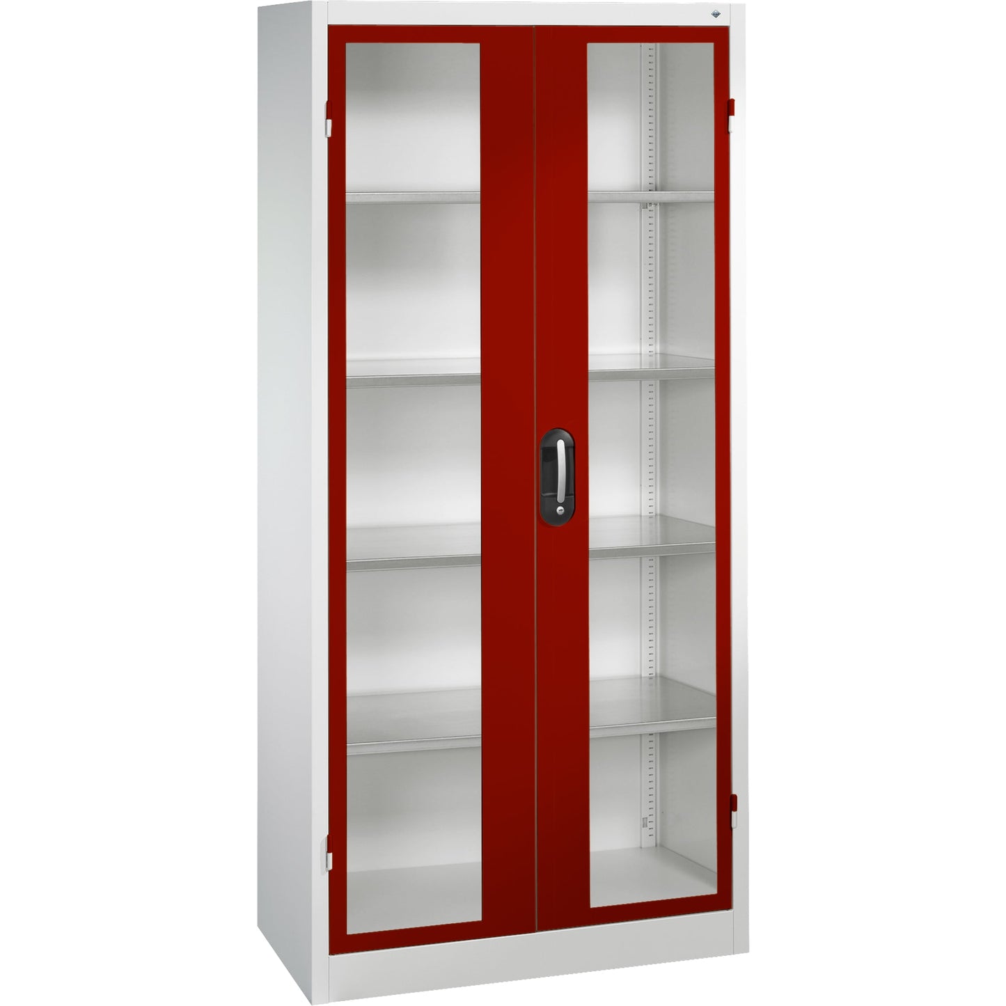 C+P Werkzeugschrank Serie 89 930 x 1.950 x 400 mm (B x H x T) Stahl, lackiert Farbe der Front: rubinrot Farbe des Korpus: lichtgrau