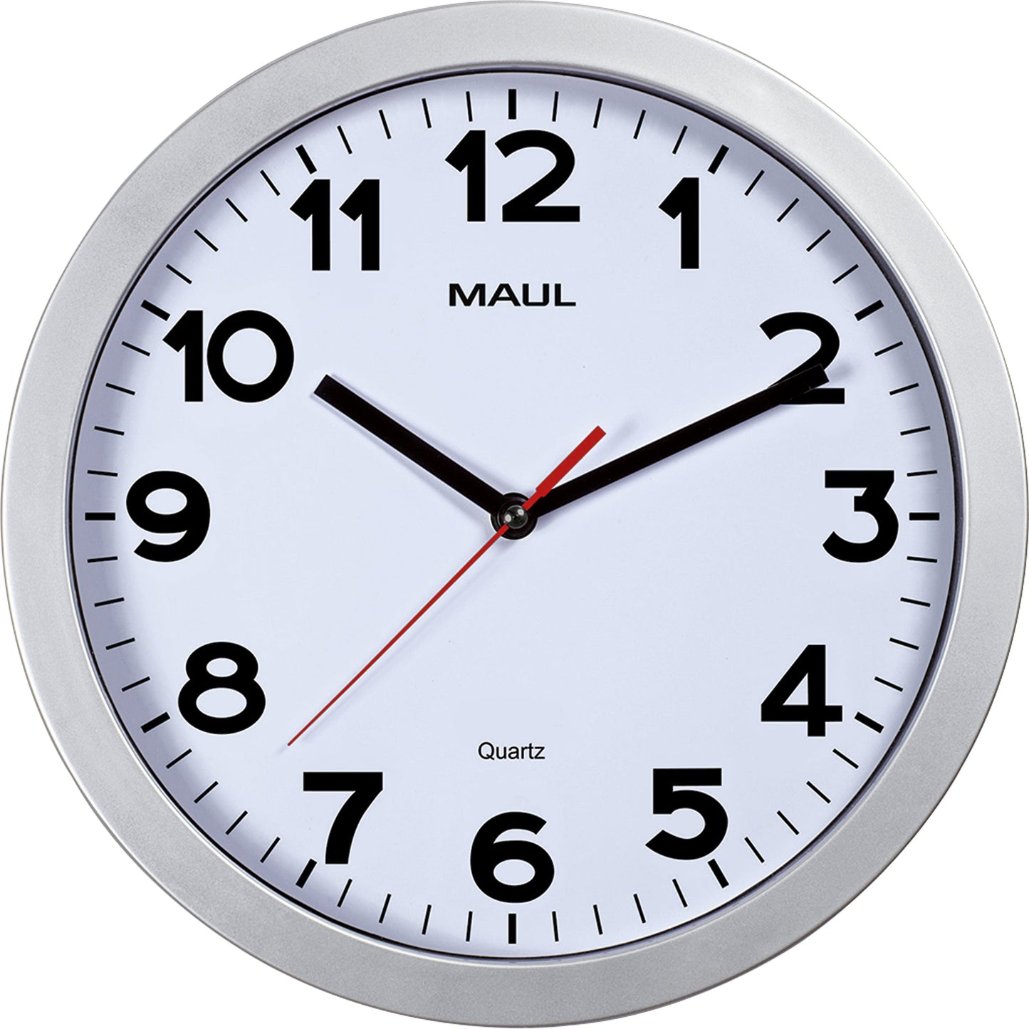 MAUL Wanduhr MAULstep 30 x 5 cm (Ø x T) Kunststoff silber