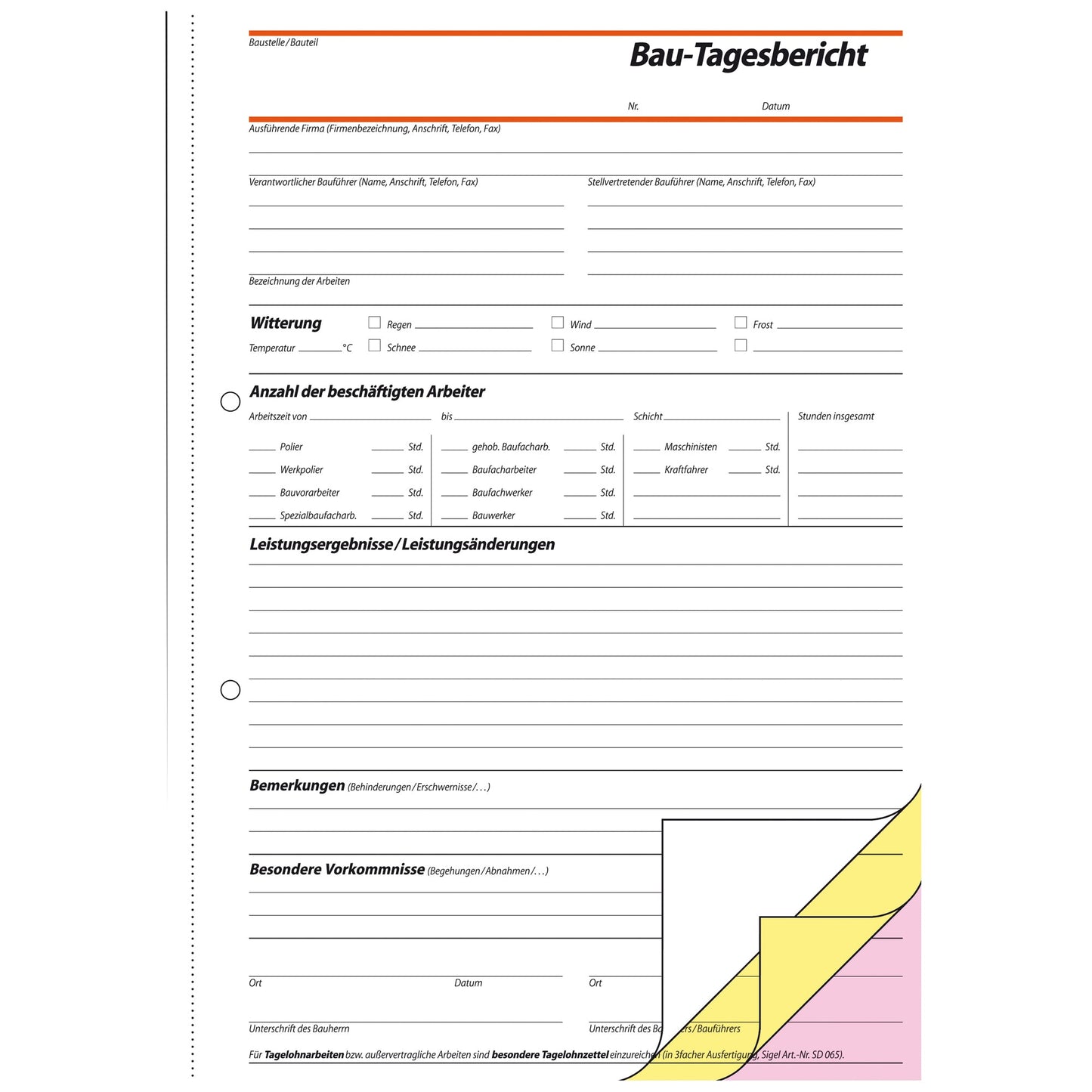 SIGEL Bautagebuch SD 063 DIN A4 3 x 40 Bl.