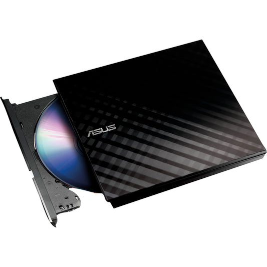 ASUS Laufwerk extern SDRW-08D2S-U LITE CD/DVD 142 x 20 x 142 mm (B x H x T) USB 2.0 Windows®, Mac universell inkl. CyberLink Power2Go 8, -PowerBackup 2.5, E-Green schwarz