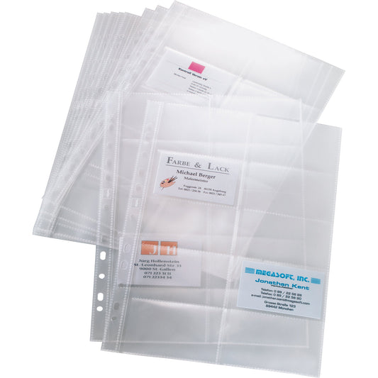 SIGEL Visitenkartenhülle 90 x 58 mm (B x H) links offen Kunststoff transparent 200 Karten 10 St./Pack.