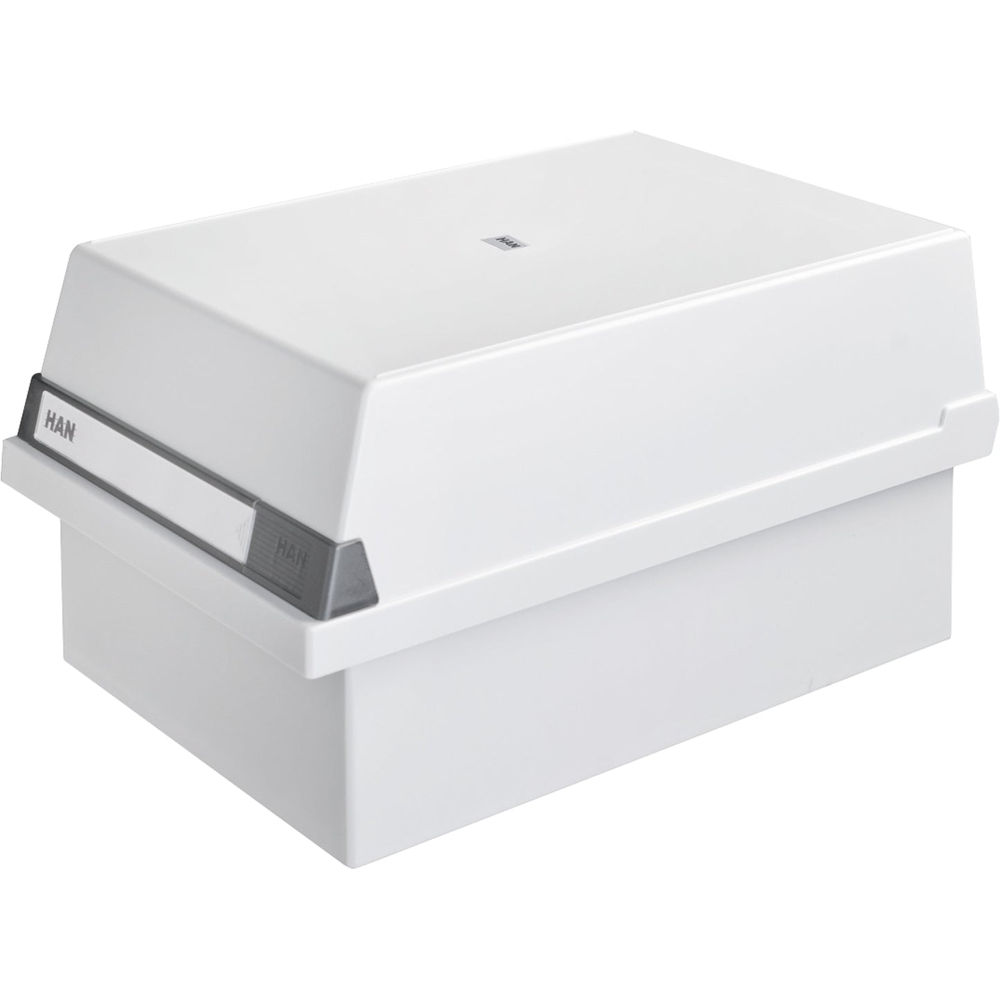 HAN Karteikasten 23,4 x 18 x 36 cm (B x H x T) DIN A5 quer 1.300 Karten Polystyrol lichtgrau 2 Stützplatten