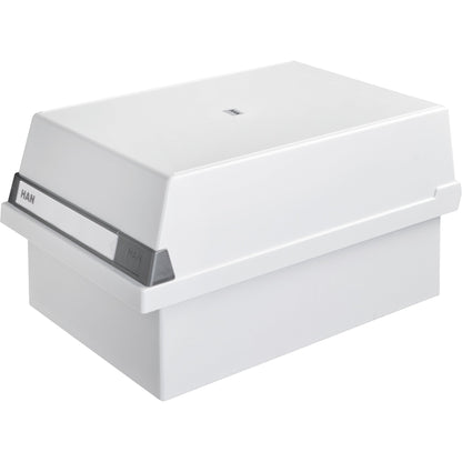 HAN Karteikasten 23,4 x 18 x 36 cm (B x H x T) DIN A5 quer 1.300 Karten Polystyrol lichtgrau 2 Stützplatten