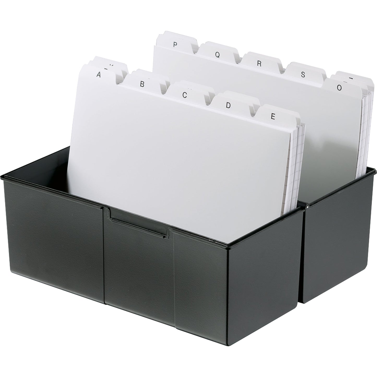 HAN Karteikasten 22,8 x 17,1 x 10,2 cm (B x H x T) DIN A5 quer 500 Karten Polystyrol schwarz
