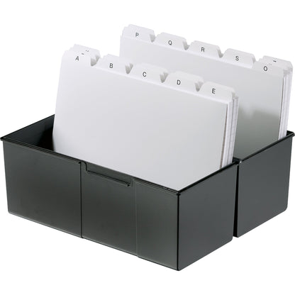 HAN Karteikasten 22,8 x 17,1 x 10,2 cm (B x H x T) DIN A5 quer 500 Karten Polystyrol schwarz