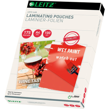 Leitz Laminierfolie 216 x 303 mm (B x H) DIN A4 175µm glänzend 100 St./Pack.