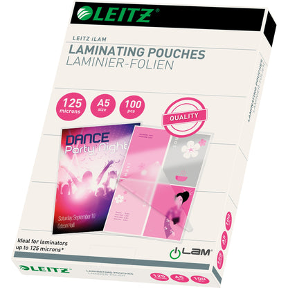 Leitz Laminierfolie 216 x 154 mm (B x H) DIN A5 125µm glänzend 100 St./Pack.