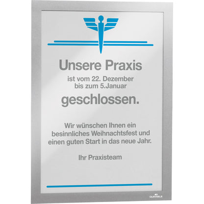 DURABLE Magnetrahmen DURAFRAME® DIN A4 Polypropylen/PVC silber 2 St./Pack.