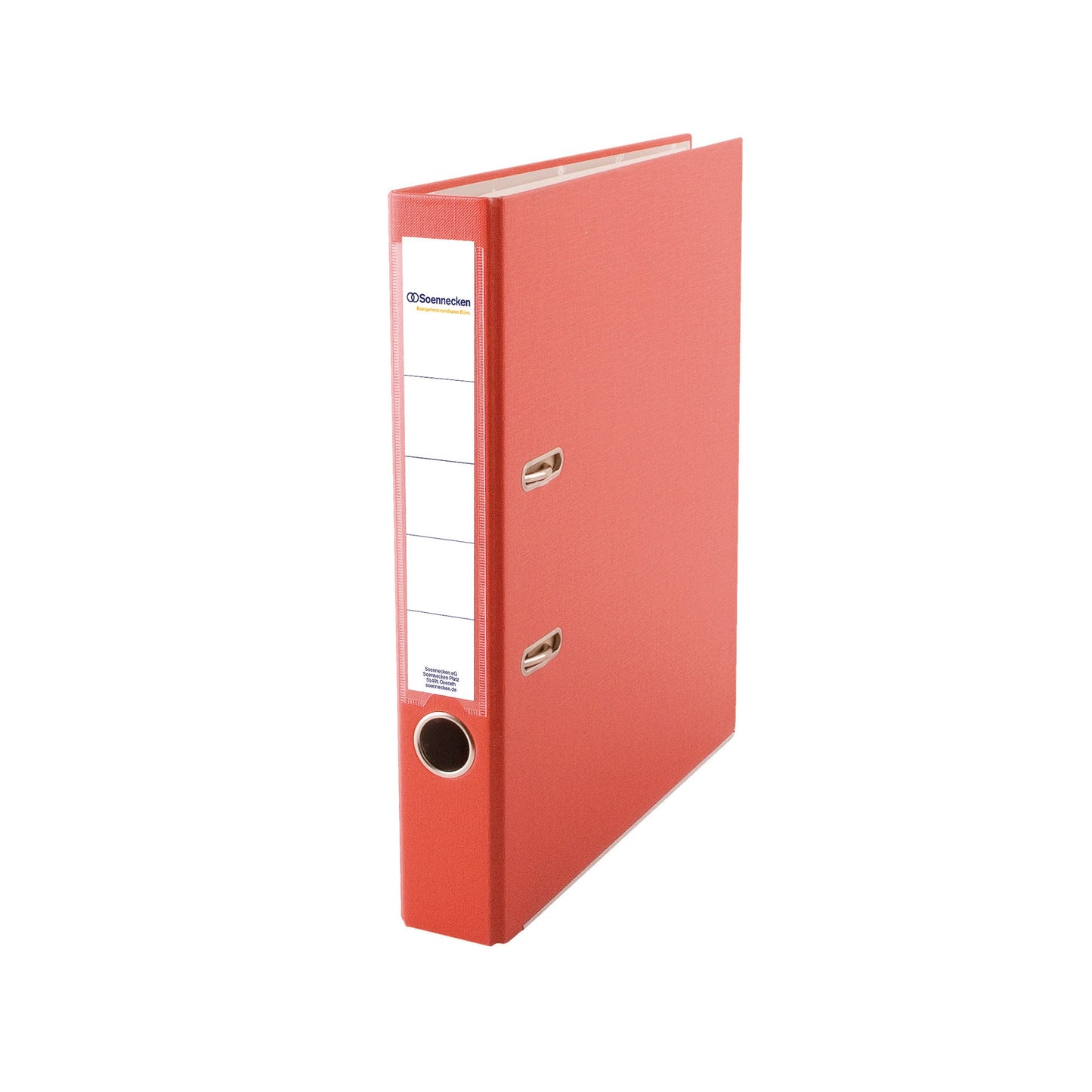 Soennecken Ordner 50mm DIN A4 Rückenschild: einsteckbar mit Schlitzen Werkstoff: Polypropylen Material außen: Polypropylen Material innen: Papier rot