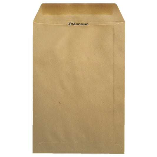 Soennecken Versandtasche DIN B4 250 x 353 mm (B x H) mit gummierter Klappe ohne Fenster 110g/m² natronbraun 10 St./Pack.
