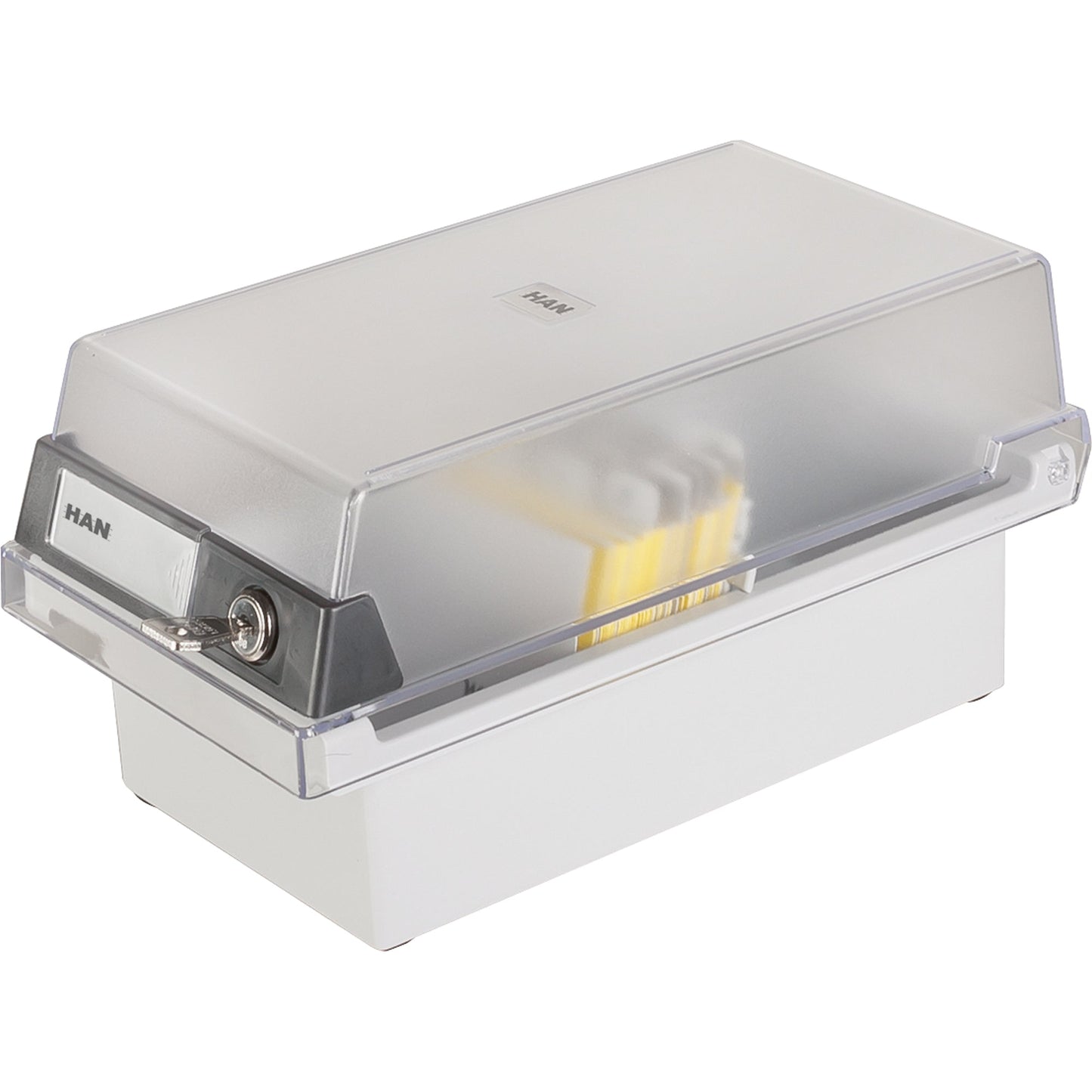HAN Karteikasten Special Edition 13,3 x 12,3 x 25 cm (B x H x T) DIN A7 quer 800 Karten Polystyrol lichtgrau 1 Stützplatte