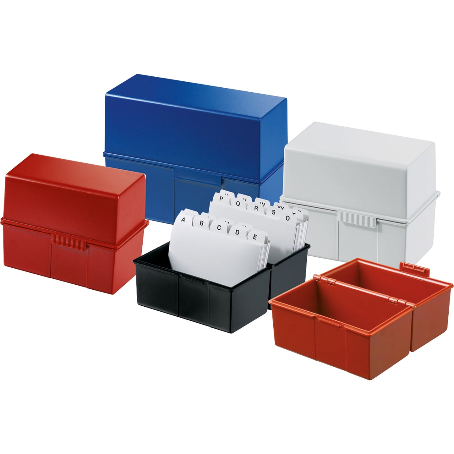 HAN Karteikasten 12,1 x 10,1 x 7,4 cm (B x H x T) DIN A7 quer 300 Karten Polystyrol blau